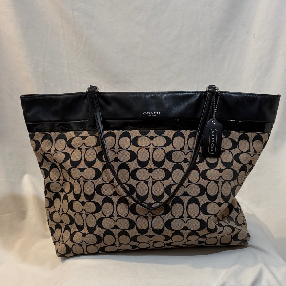 Coach Black and Brown Signature Tote